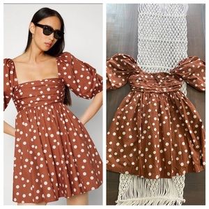 A&F volume sleeve polka dot dress